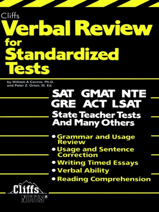 Title details for CliffsTestPrep Verbal Review for Standardized Tests by William A. Covino - Available